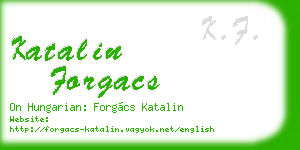 katalin forgacs business card